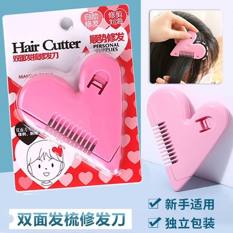 Crianças franja trimmer dupla face pente de cabelo aparador de cabelo menina desbaste ferramenta útil pente de corte de