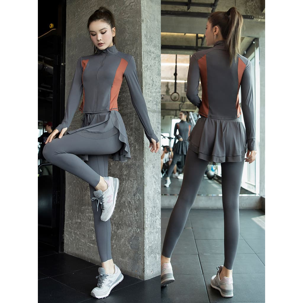 Roupas de Yoga femininas 2026 novo estilo outono inverno moda Plus Size correndo esportes topo profissional manhã corren