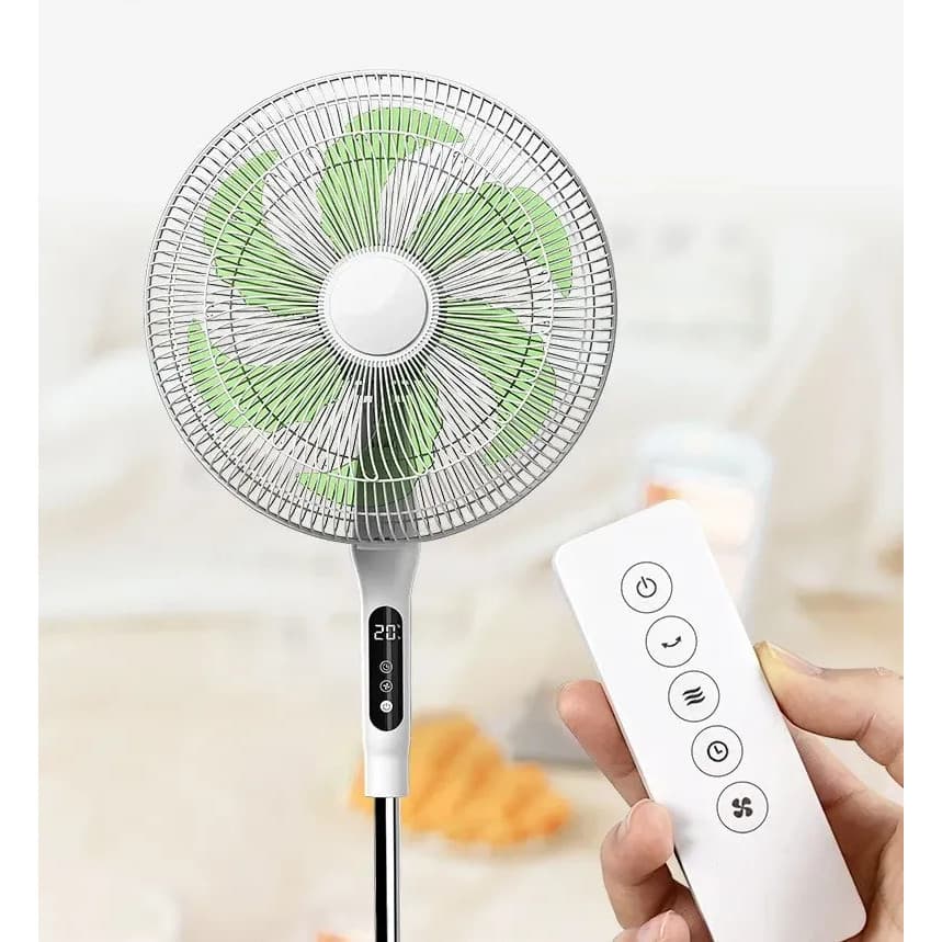 Ventilador Pedestal Altura Ajustável 115-130cm 3 Velocidades Silencioso 65W Com Controle Cor Branco