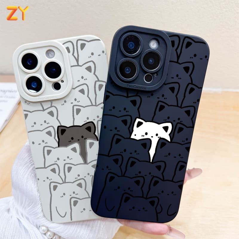 Capa Para iPhone 17 Pro Max Ar 13 16 15 14 12 11 XS XR 7 8 Plus Impressão Completa Gato Silicone Macia ZYCase