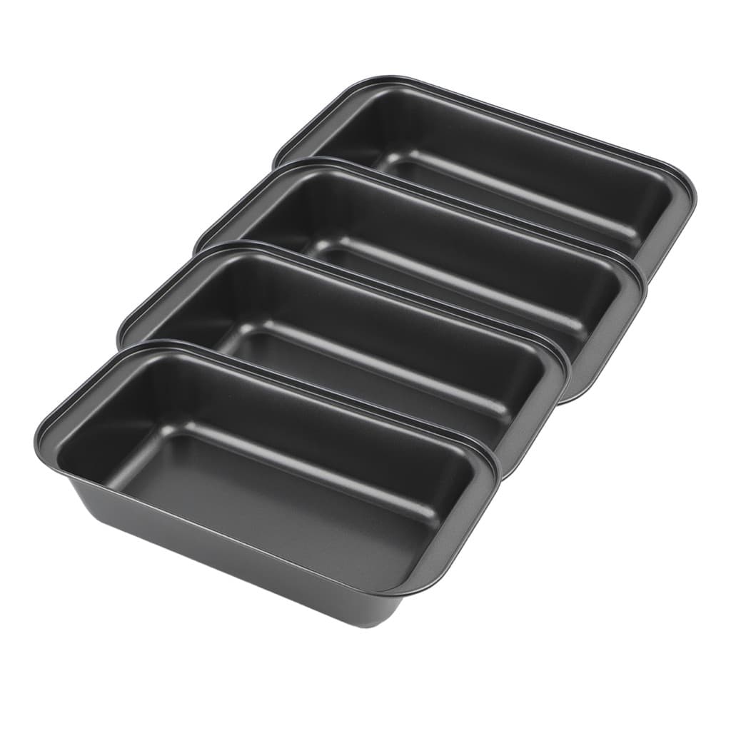 Kit 4 Forma Retangular 28x15x5cm Forno Assadeira Teflon Antiaderente Cozinha Torta Lasanha Cuca Casa