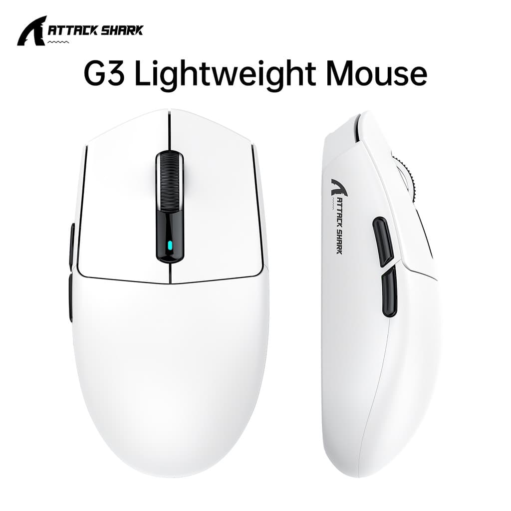 Mouse Para Jogos ATTACK SHARK G3 Multimodo Ultraleve | Sensor 1K Hz PAW3311 25000DPI 62g Super Leve Interruptores HUANO
