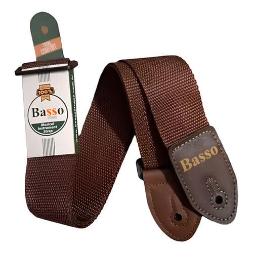 Correia Strap Basso Nylon Ny 10 Guitarra Violão Baixo Marrom - Marrom