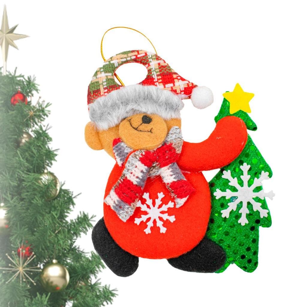 Enfeite de Natal para Pendurar - Modelo Ursinho Brilhante