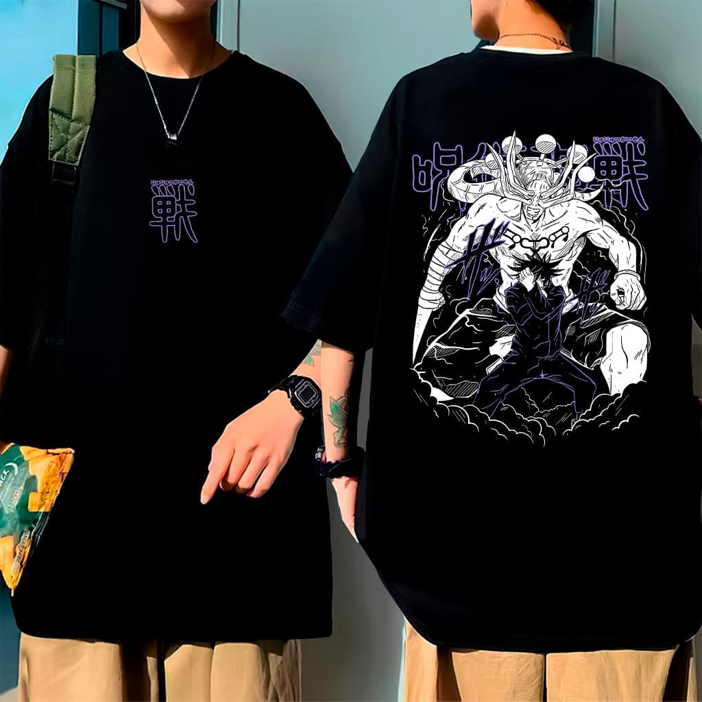 Blusa de Algodão com Estampa Anime e Gola Redonda Unissex