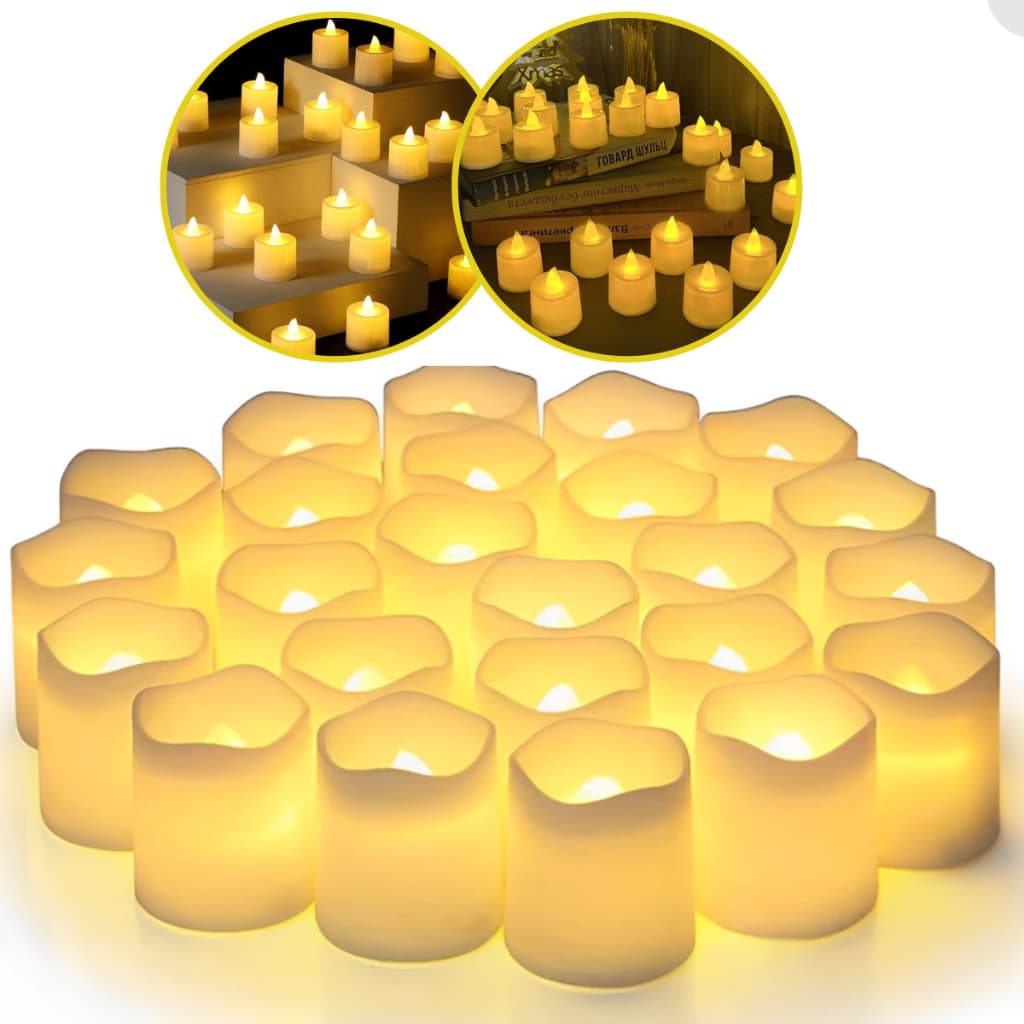 Até 48 Vela Led Eletrônica Amarela Linda Decorativa Com Baterias/Festa/Casamento/Decoração