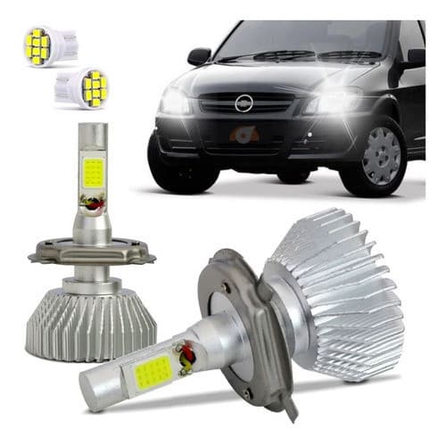Kit Super Led Celta Prisma 2000 A 2016 Luz Farol H4 6000k