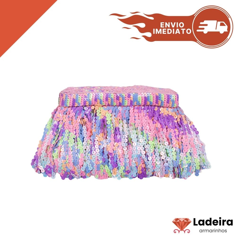 Franja Paetê 15cm 4,5m Para Abadá Carnaval Fantasia Brilho Customizar Roupa Costura DIY