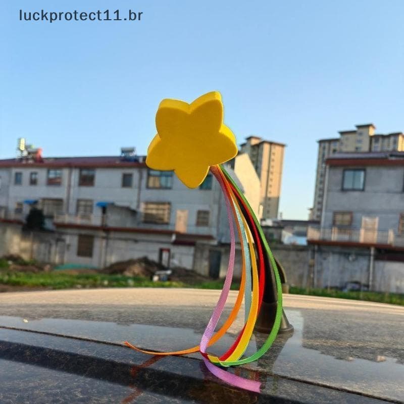 LTBR 1 Peça Acessórios Para Carros Colorido Estrela Streamer Universal Fofo Legal Antena De Carro Decoração De Cobertura