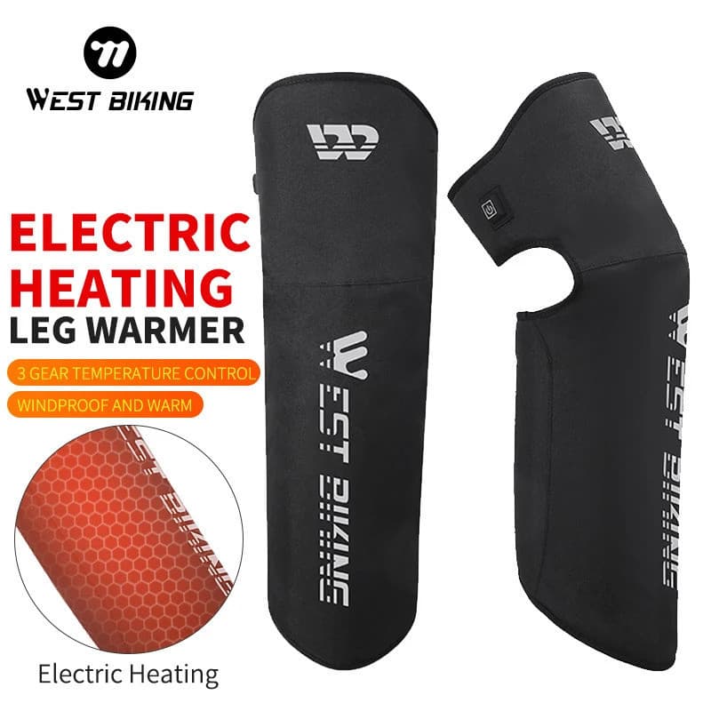 WEST BIKING Joelheiras Elétricas Aquecidas para Inverno, à Prova de Vento, para Motocicleta, Bicicleta, Ciclismo, Aquece