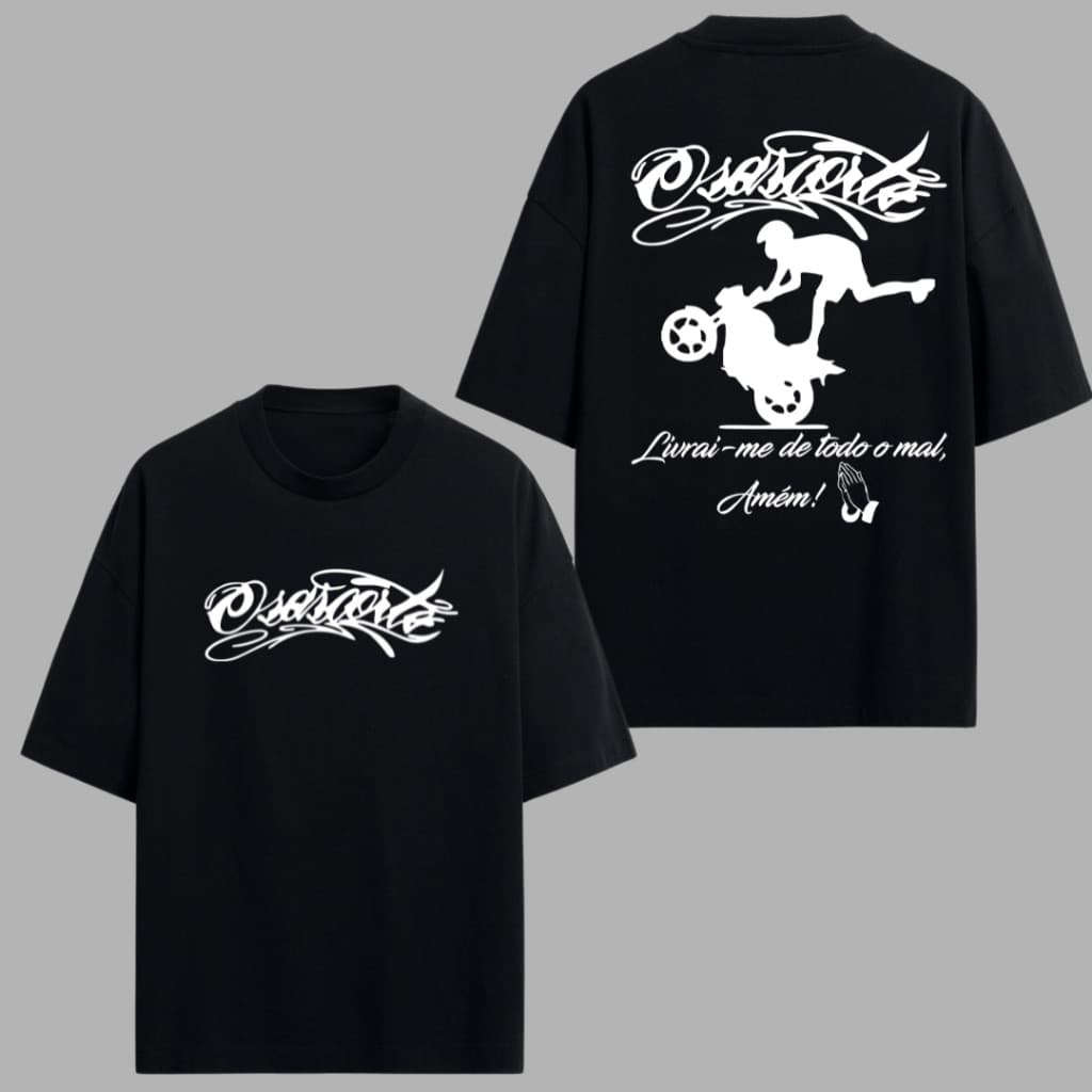camiseta streetwear 244 grau não é crime camisa motoqueiro ossascorte deus me livre do mal favela