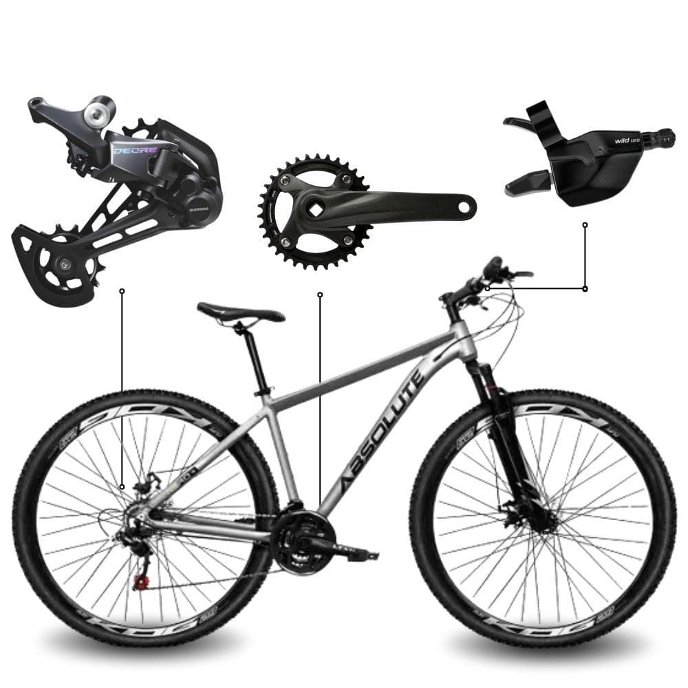 Bicicleta Aro 29 Absolute Nero 5 Shimano Deore 12V Freio Hidráulico