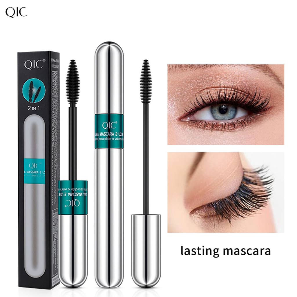 QIC Rímel À Prova D 'Água Grosso Cílios Primer Alongamento Curling Dupla Cabeça Rímel Eye Primer Maquiagem