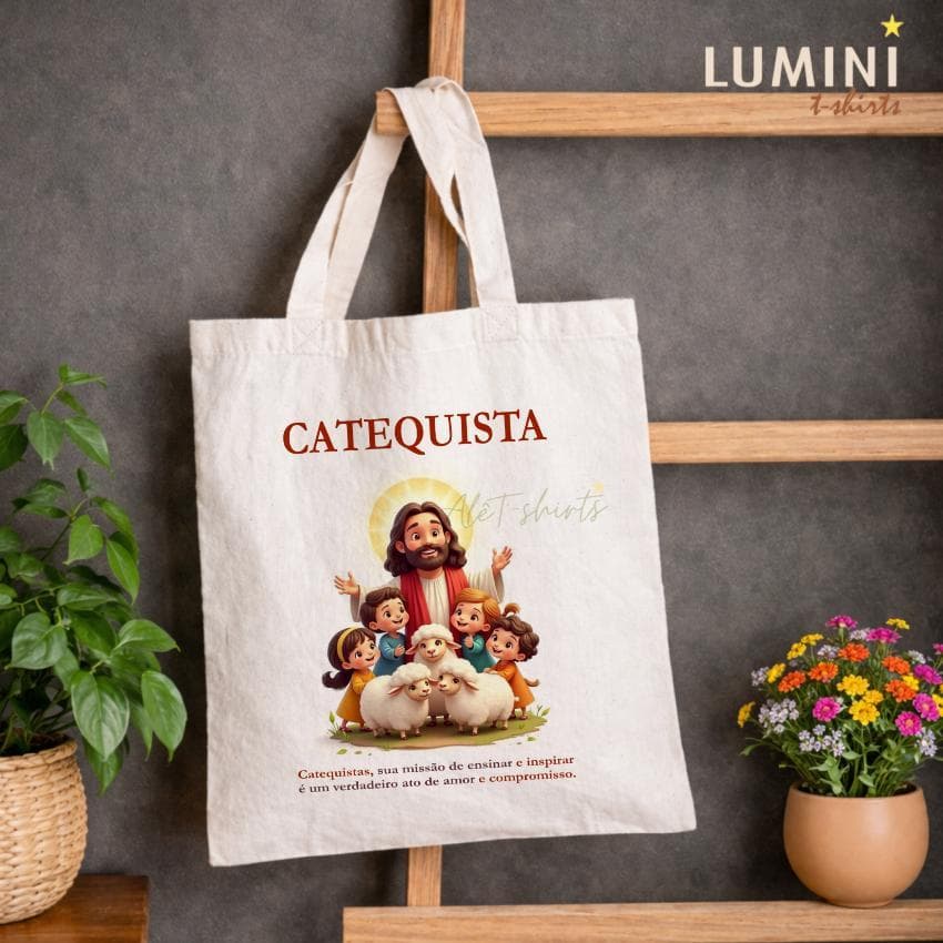 Bolsa ECOBAG sacola CATEQUISTA Jesus Unissex ecobag Católica Cristã Casual Verão igreja cristã artigos religiosos