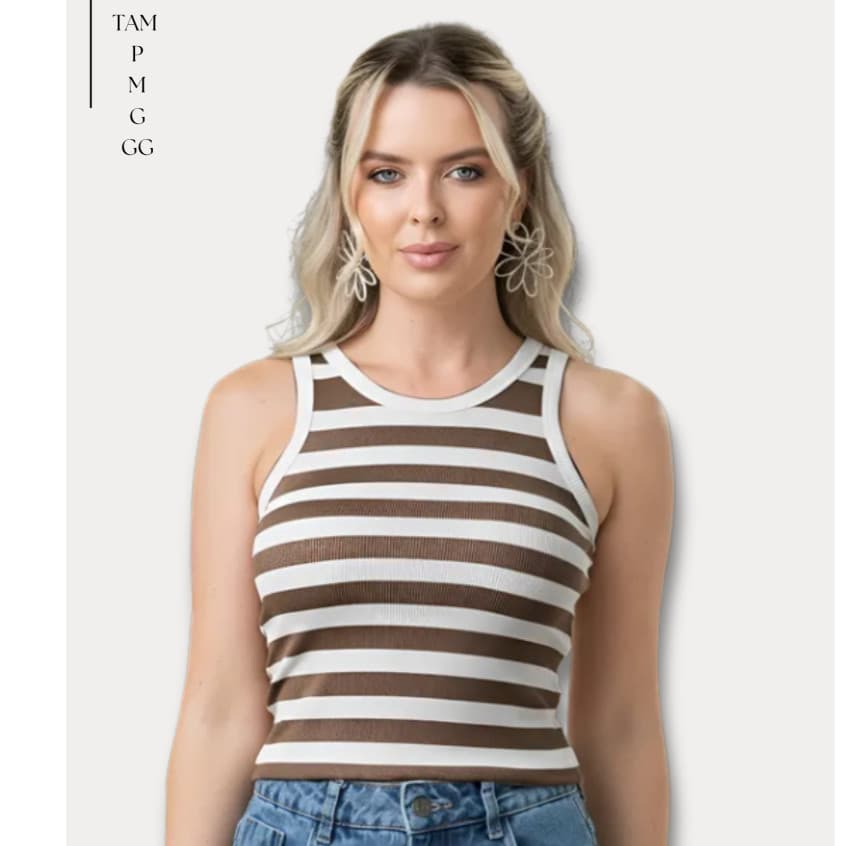 Regata Ribana Listrada Feminina  Verão Tamanhos P M G GG