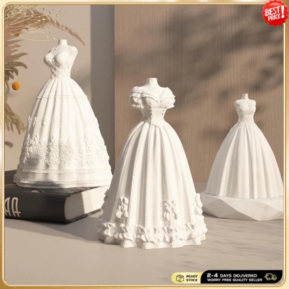 Moldes De Silicone Para Vestido De Casamento 3D , Molde De Vela Vestidos De Noite Sabão , Cera De Soja , Artesanato DIY