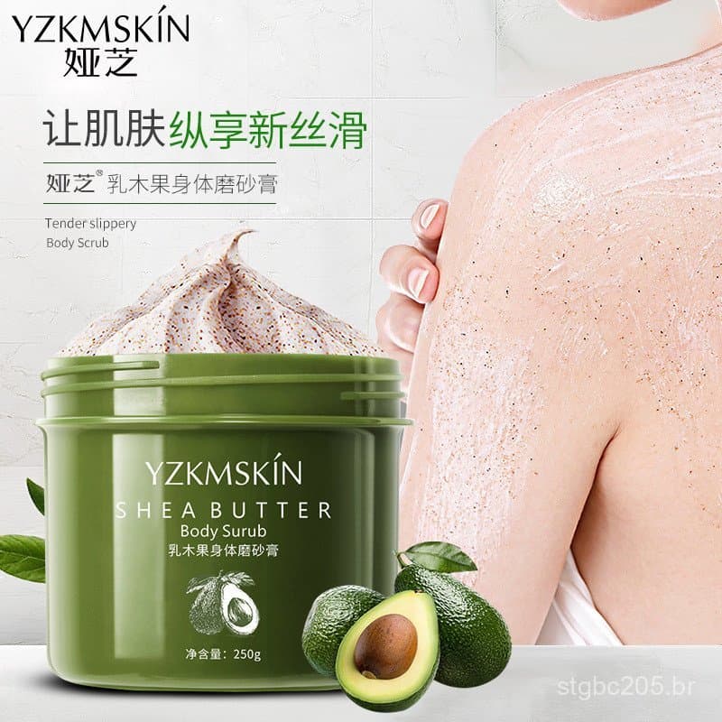 Esfoliante Corporal de Manteiga de Karité Yazhi, Esfolia Queratose Pilaris e Pele Morta, Esfoliante de Banho de Limpeza