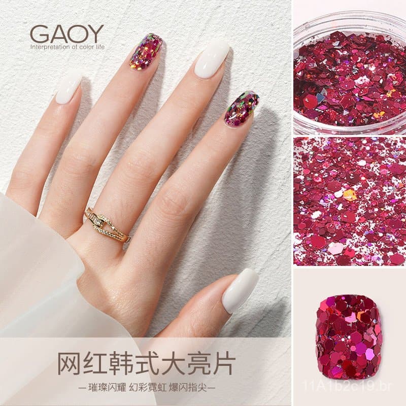 Goya Coreano Lantejoulas Grandes 2026 Novos Acessórios para Arte de Unhas Estilo Ins Adesivos DIY de Unhas Camaleão Item