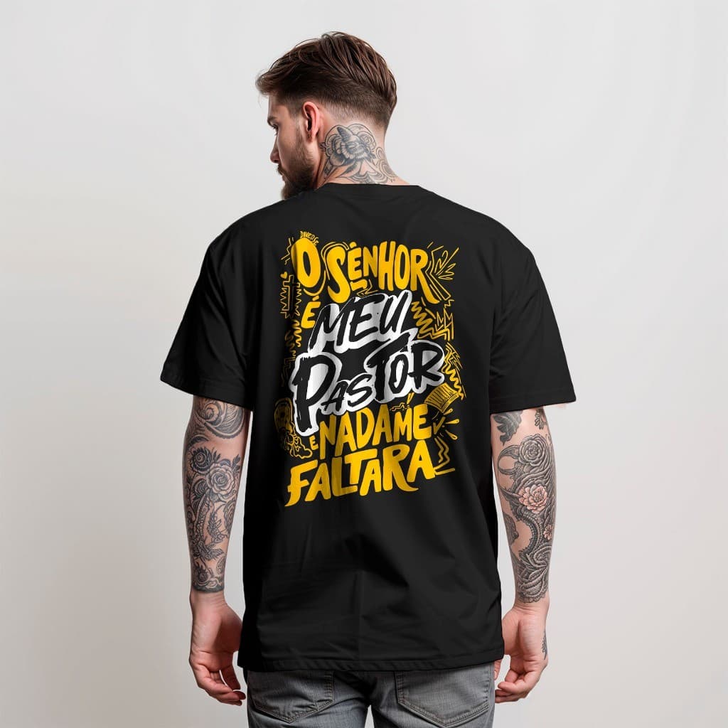 T-Shirt Masculina Camiseta Manfinity Nada Me Faltara Camisa Street Wear 100% Algodão
