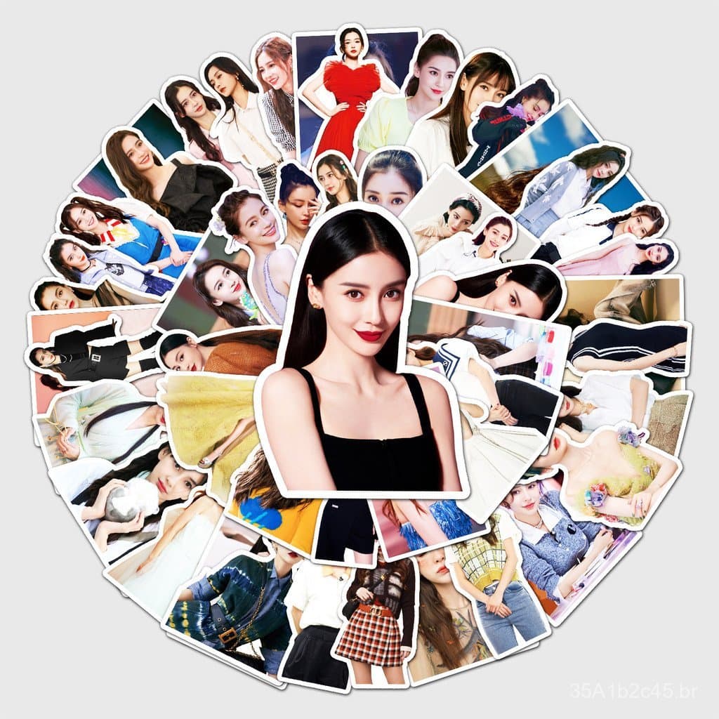 50 adesivos personalizados com o tema da celebridade Angelababy para scrapbooking, skate e bagagem, à prova d'água.