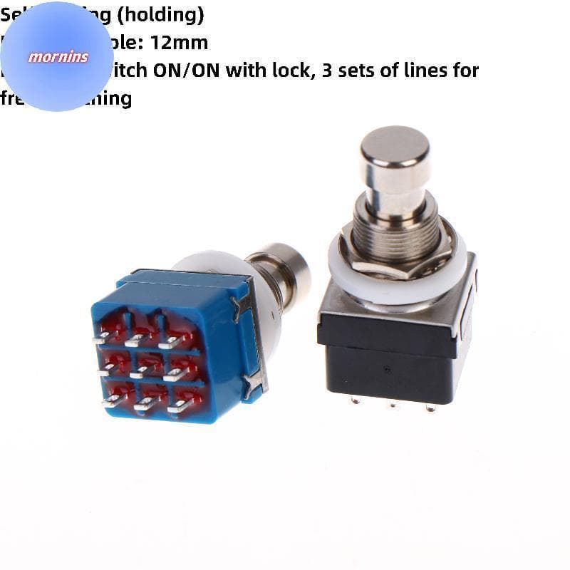 MORNIN 1/3 Pçs Botão Interruptor De Conversão Direta 9 Pinos 3PDT Travamento Guitarra Efeitos Pedal Caixa Stomp Pé True