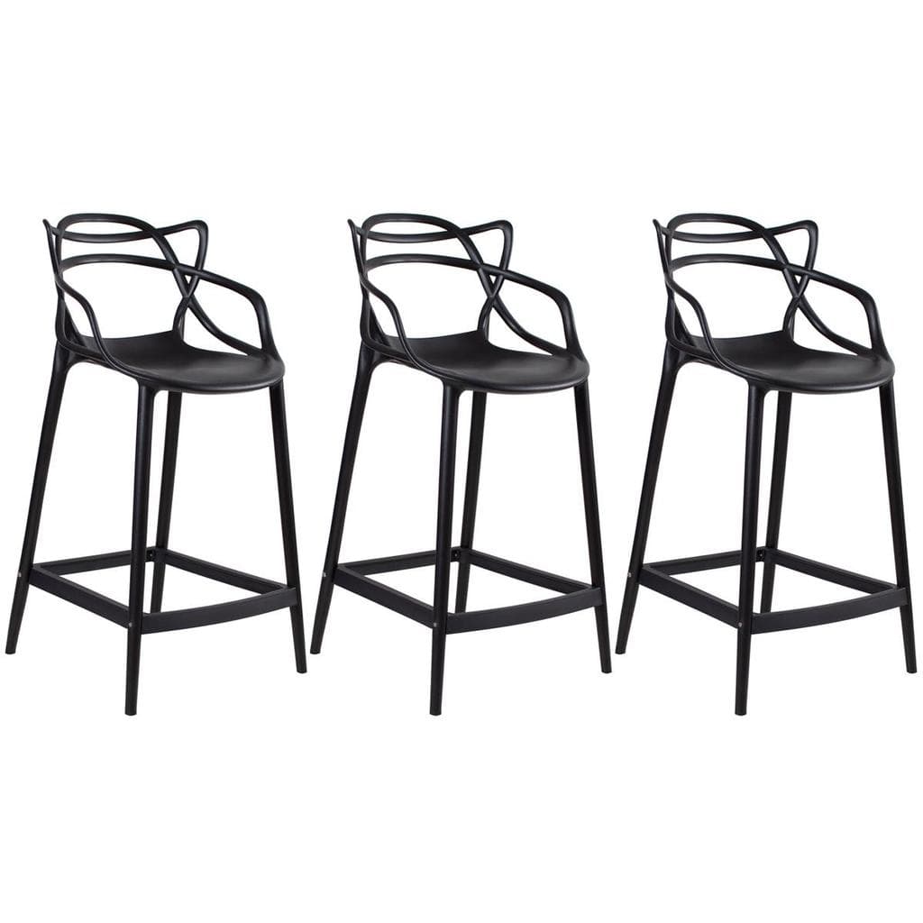 Kit 3 Banquetas Laráz Master Allegra 66cm - Preto