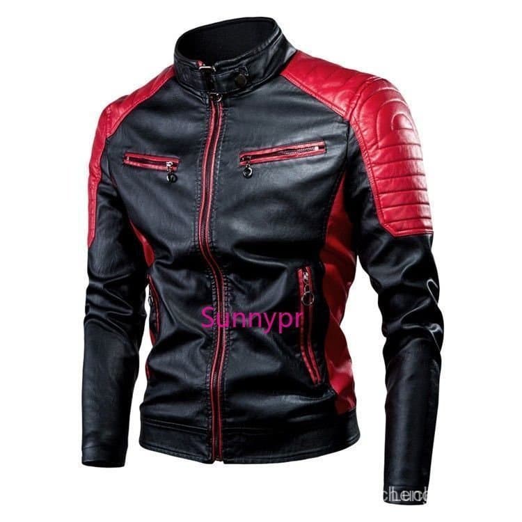 Jaqueta Vintage De Couro Para Motocicletas De Outono E Inverno Homens Com Colarinho De Corrida À Prova De Vento De Chuva