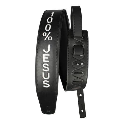 Correia Guitarra Violão Baixo Basso 100% Jesus Marrom Preto 100%jesus