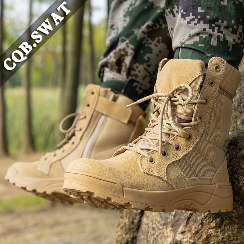 Primavera respirável ao ar livre botas de combate de alta qualidade dos homens zíper botas gerais Chelsea botas caminhad