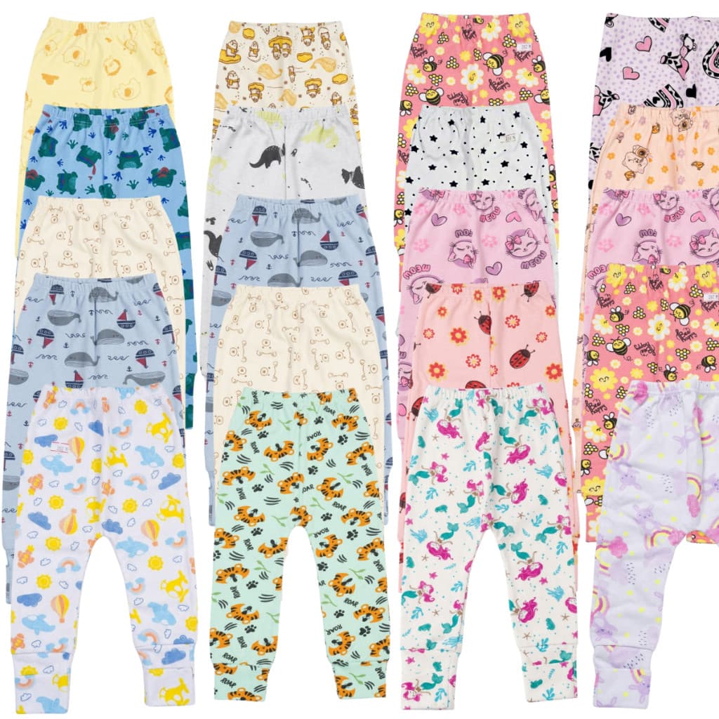 Kit 5 Peças Mijão Bebê Infantil Algodão Estampado Cores Sortidas