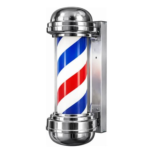 Barber Pole 41cm Sem Globo Gira E Acende Barbershop