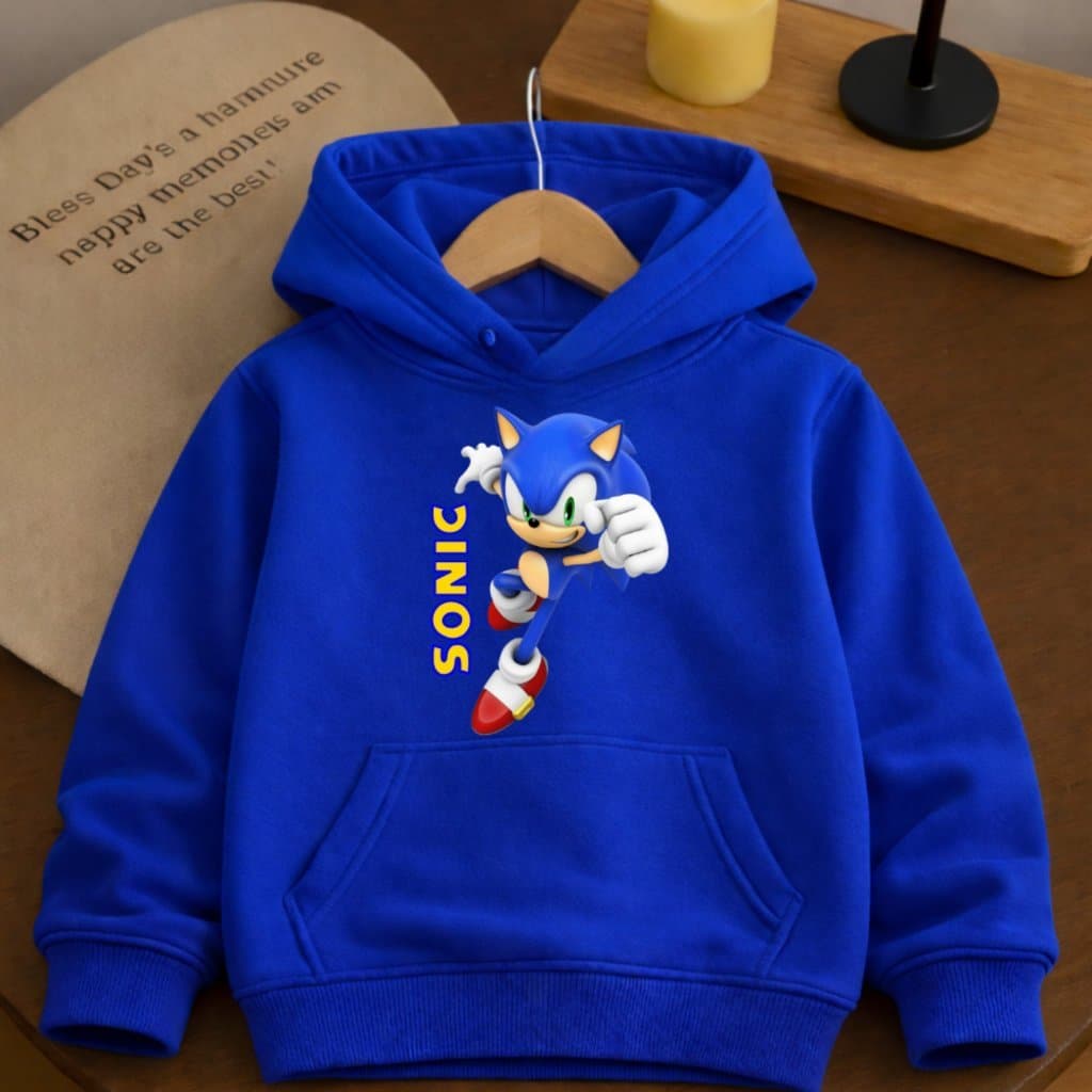 Moletom Canguru Infantil Sonic Shadow Tails Amy Rose Com Capuz Estampado Quentinho e Confortável