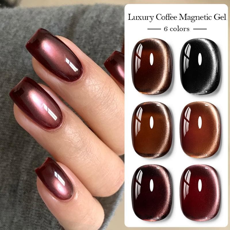 Quatro Lírio 10ml Cor De Café Escuro Gel Magnético Esmalte Outono Inverno Mailard Olho De Gato Embeber UV Verniz Da Arte