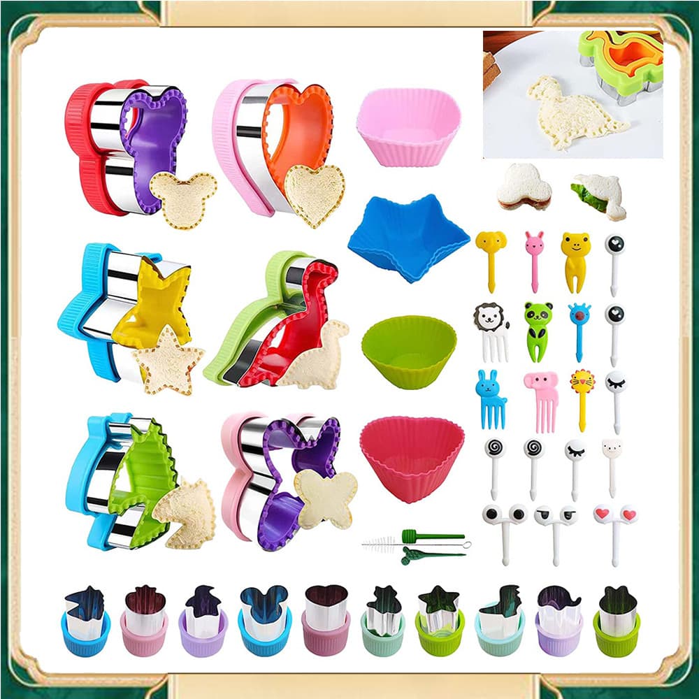 Conjunto de 41 moldes para alimentos   Cortadores de sanduíches e fatiadores de pão