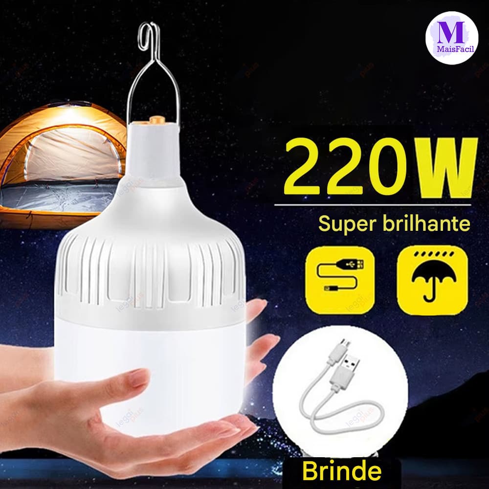 Kit Iluminação Camping KIT4 KIT2 KIT1Lampiões LED 60W Portátil à Prova D’Água e Poeira Ideal para Acampamento e Falta de