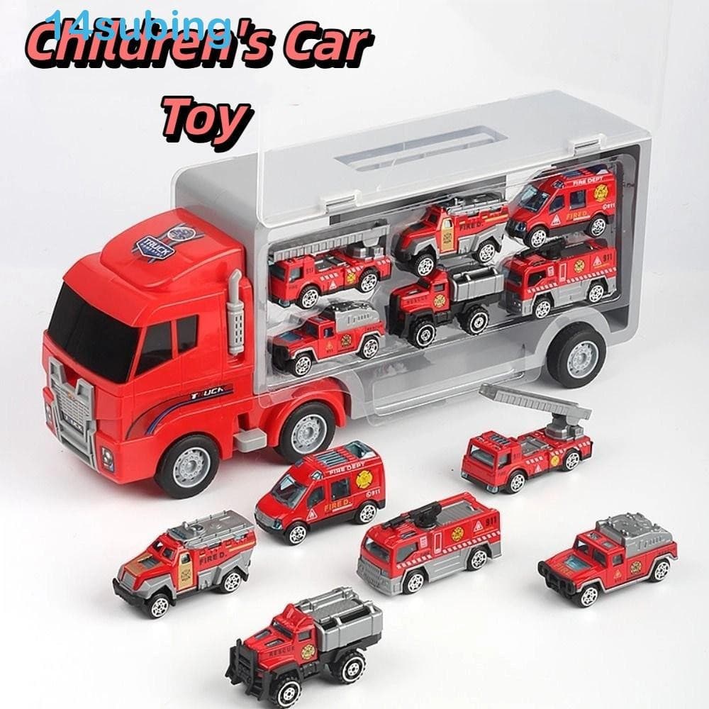 SUBING Caminhão De Brinquedos De Construção , Brinquedo Engraçado De Carro De Engenharia Polícia Infantil Transportador