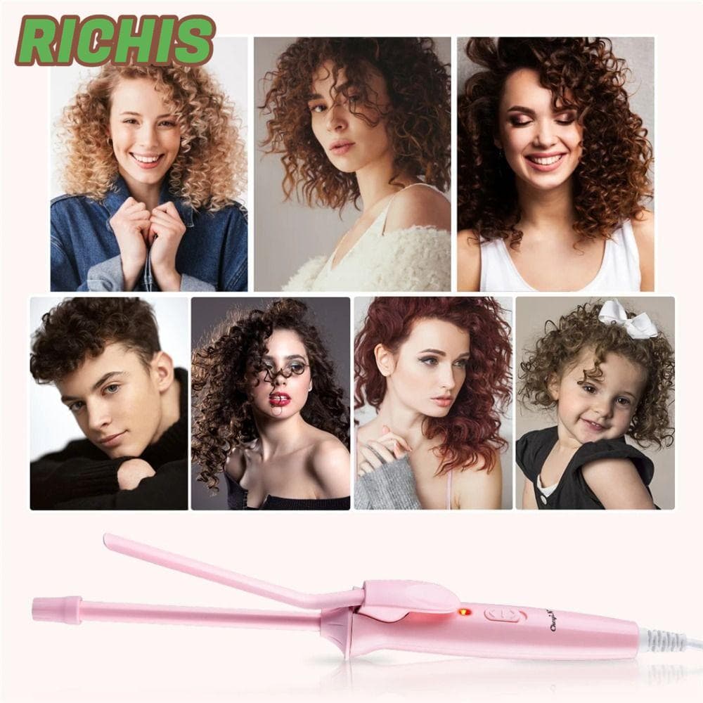 [RICHIS] Mini Modelador De Cabelo , Varinha Modeladora Elétrica Profissional De 9 Mm , Ferramenta De Estilo De Salão De