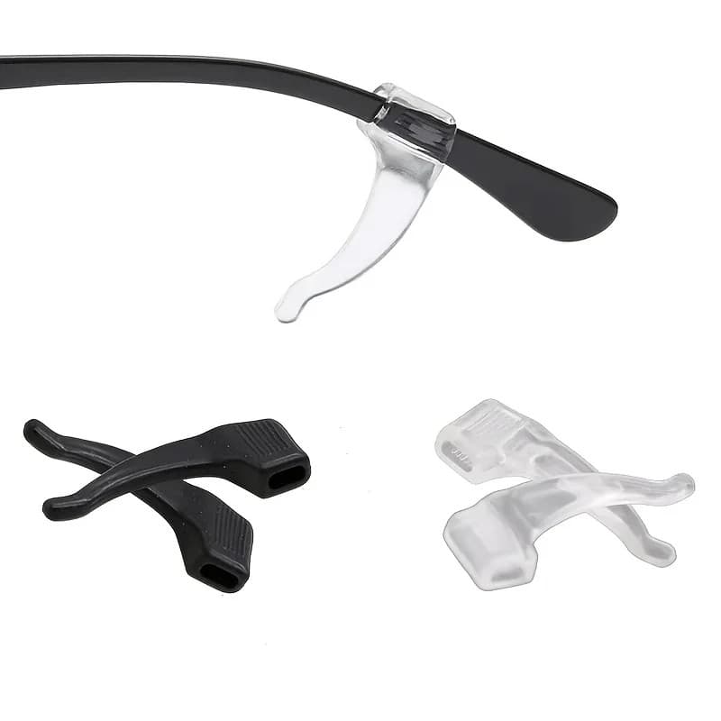 Gancho De Orelha 6 Pares Flexível Preta Em Silicone Para Haste De Óculos Anti Deslizante Confortável