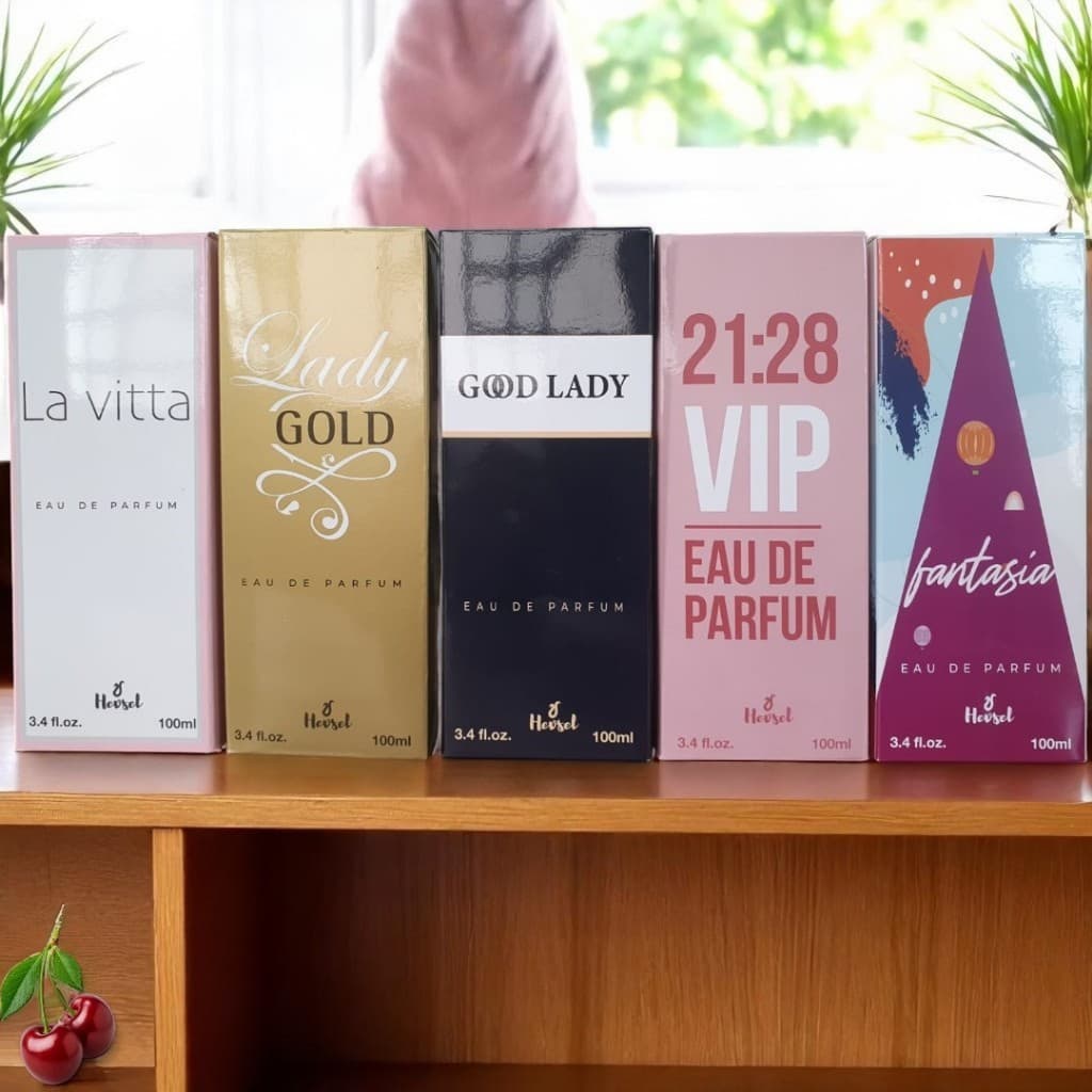 KIT COM 5 PERFUMES FEMININO 100ML CADA, FRAGRANCIA IMPORTADA