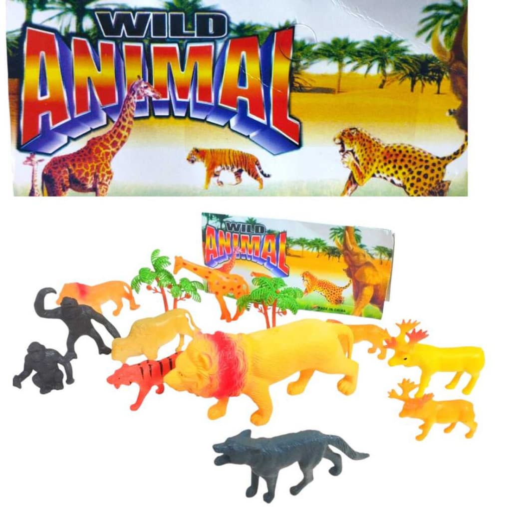 Kit 13 Animais Safari Miniatura Brinquedo Infantil Selva Leão Girafa Tigre | Decoração e Educativo 🦒 top