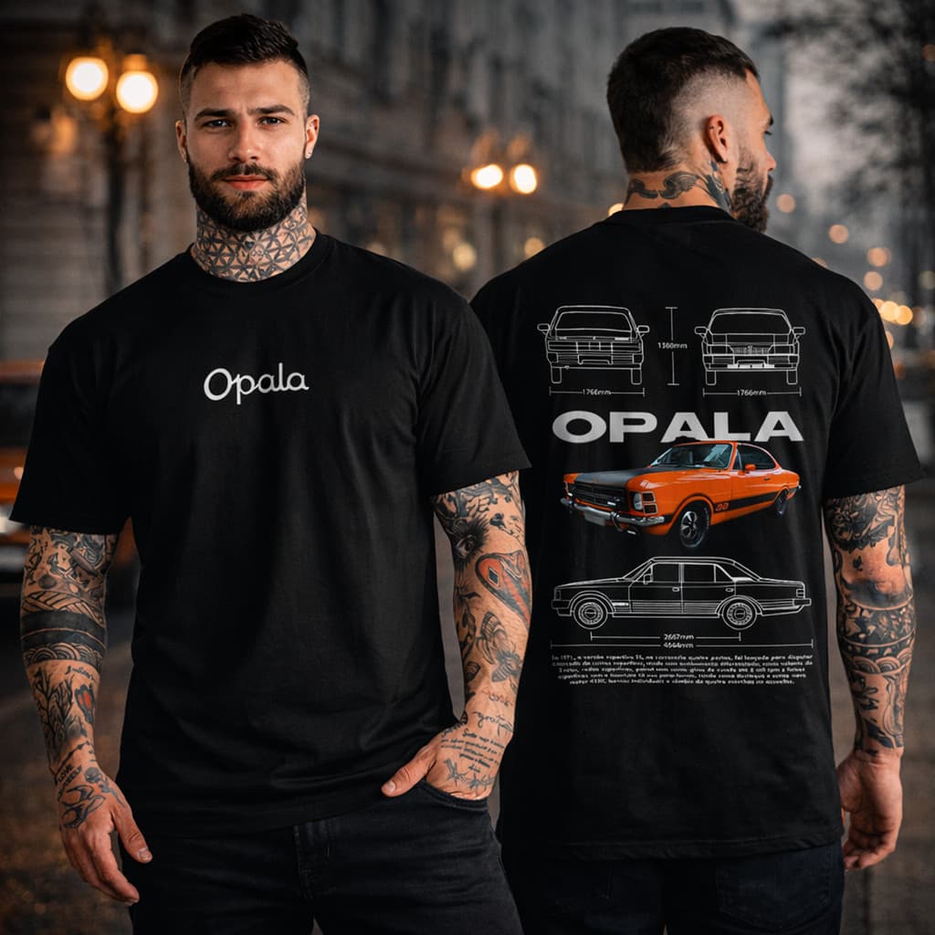 Camiseta Opala SS Camisa Estampa Carro Antigo 100% Algodão Premium Masculina