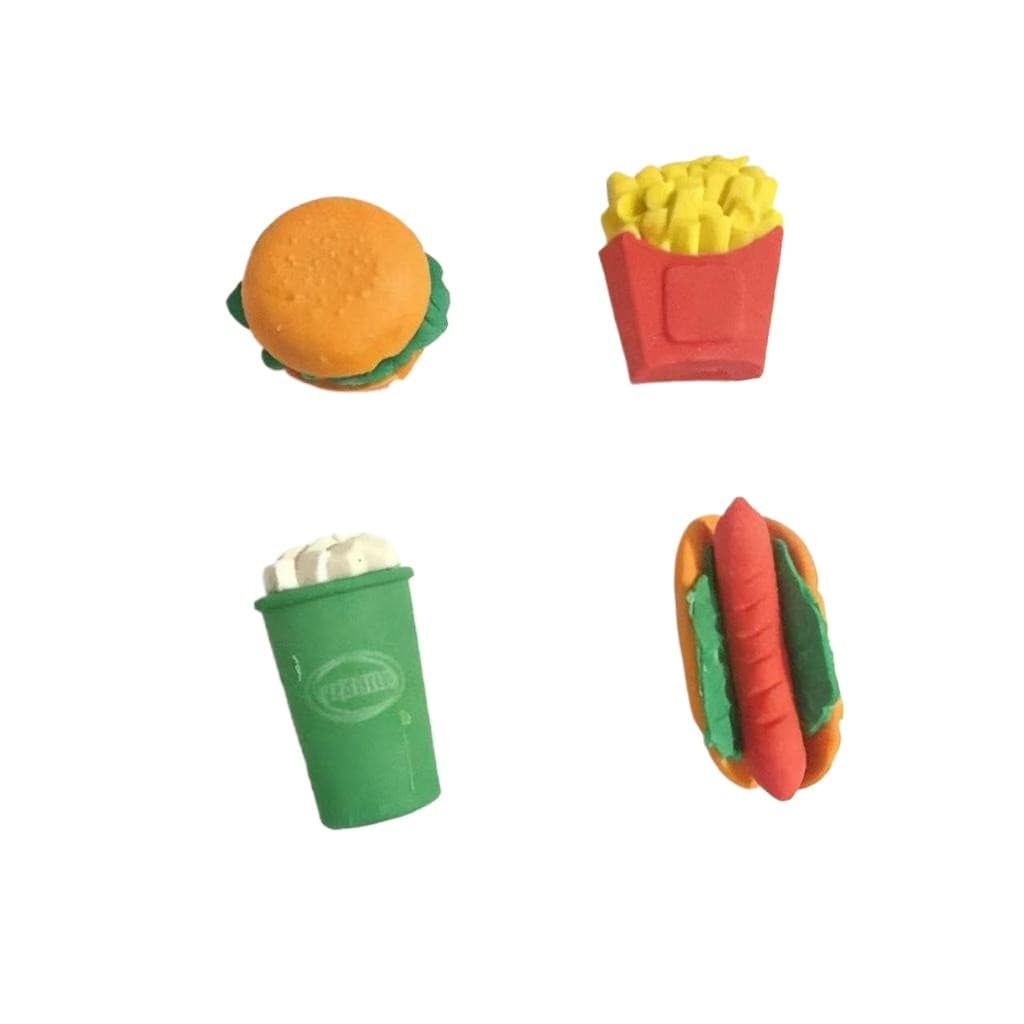 Borrachas de Alimentos Fofos Kit com 4 - Foods Panda Kawaii | Papelaria Criativa Mini Tamanho Ideal para EstudosWJ-035