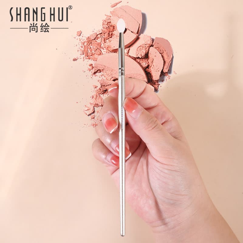 Shanghui Pincel de sombra de Silicone perolado brilhante lantejoulas iniciante batom máscara labial pincel delineador so