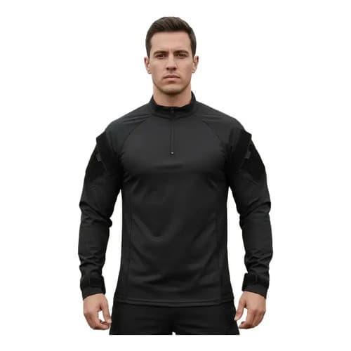 Camisa Profissional Combat Gandola Tática Manga Longa Preta