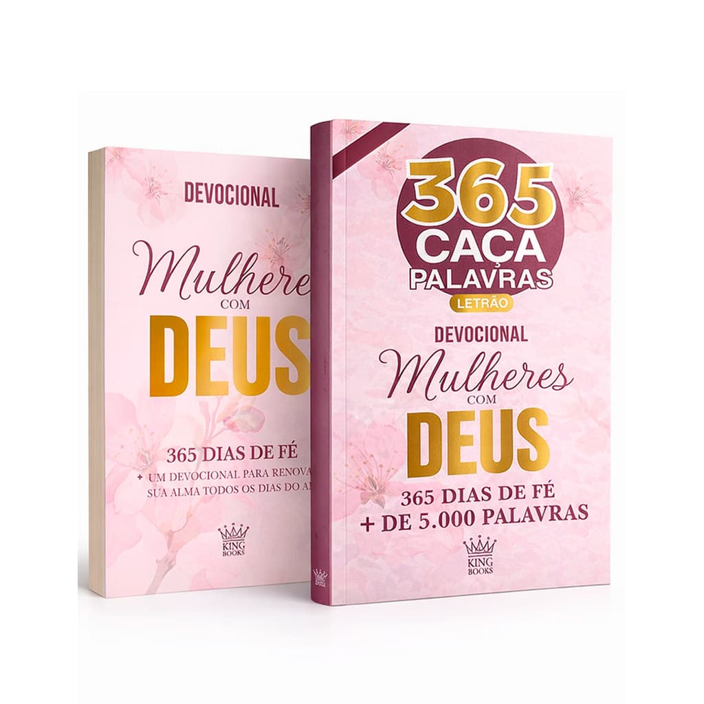 Kit Devocional Mulheres com Deus + Caça Palavras 365 Dias