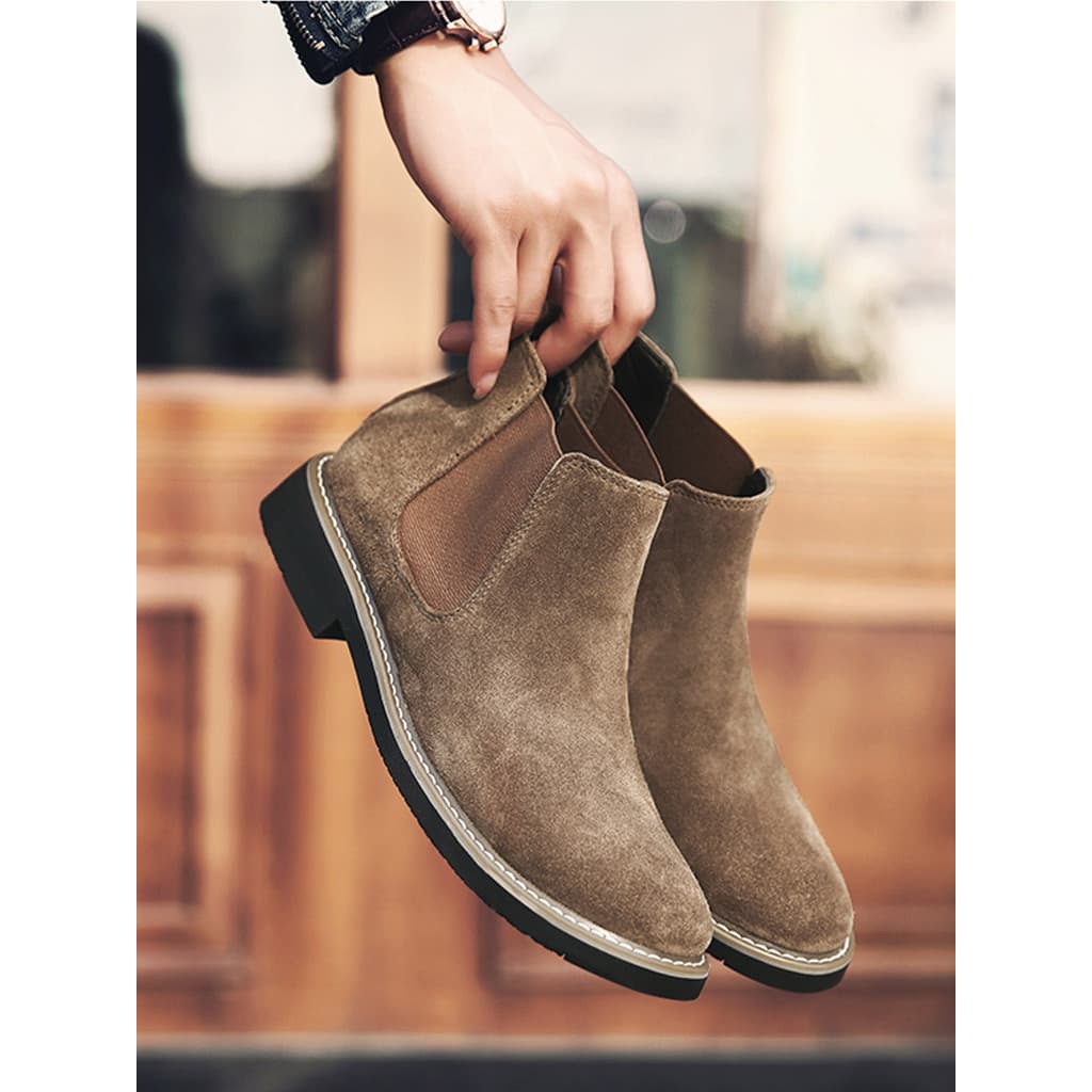 Botas Chelsea de um Pedal botas curtas masculinas de lã quente inverno Retro sapatos masculinos estilo britânico botas M