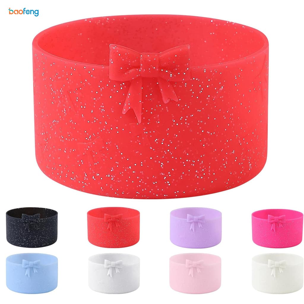 Bota De Silicone Com Arco Brilhante De 7.5 Cm , Capa Universal Antiderrapante Para Base De Garrafa De Água , Protetor Re