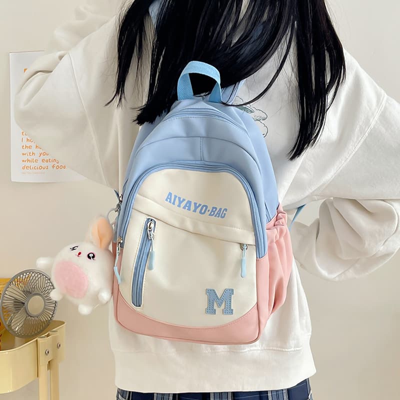 Crianças pesquisa viagem primavera viagem pequena mochila meninas estudantes da escola primária viagem mochila passeio c