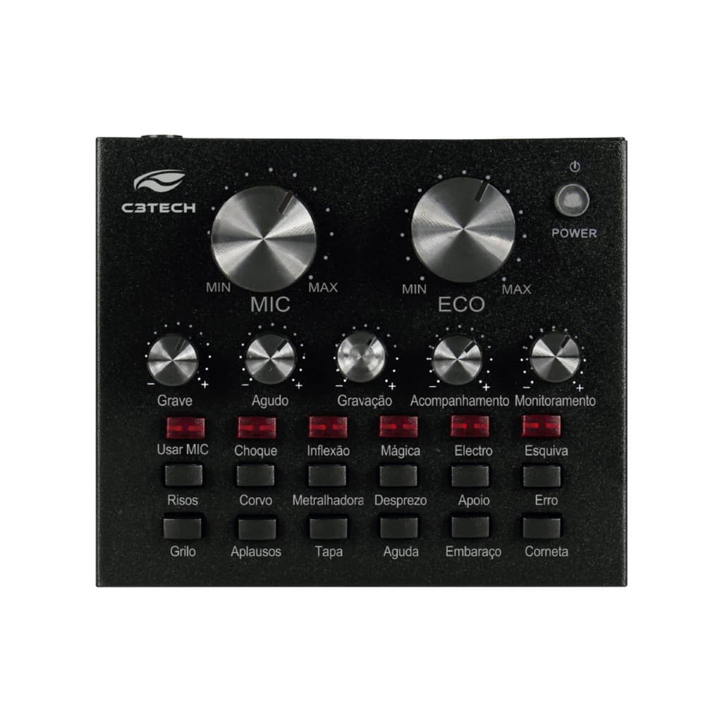 Placa De Som Streaming Live Mixer Mesa  Efeitos Sonoro Podcast Mx-50bk C3 Tech