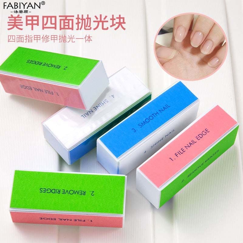 Faberyan bloco de polimento de unhas, bloco de polimento de quatro lados, tira de polimento, bloco de Tofu, suprimentos